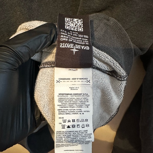 Stone Island Embroidered Logo Sweatshirt Men’s Pullover Size Large Grey - Picture 7 of 11